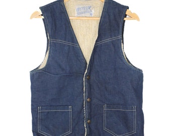 1970s Upstream Lined Denim Vest - S/M