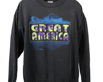 Six Flags Theme Park Great America Black Jumper - L