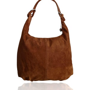 Echte Wildleder Oversize Braun Slouch Bag Braun Tote bag Braune Hobo Handtasche Braune Schultertasche Braun Wildleder Tasche Braune Bürotasche