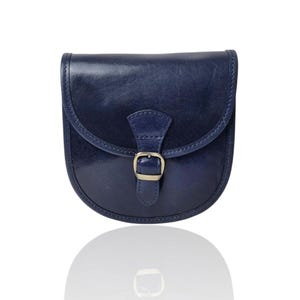 Real Italian Leather Navy Blue Crossbody Bag Dark Blue Shoulder Bag Blue Leather Bags Small Satchel Bag Handmade Leather Bag Gifts for her