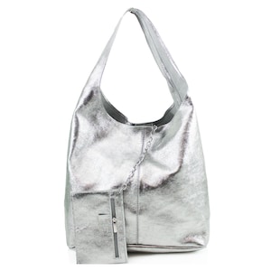 Michael kors silver 2025 metallic tote
