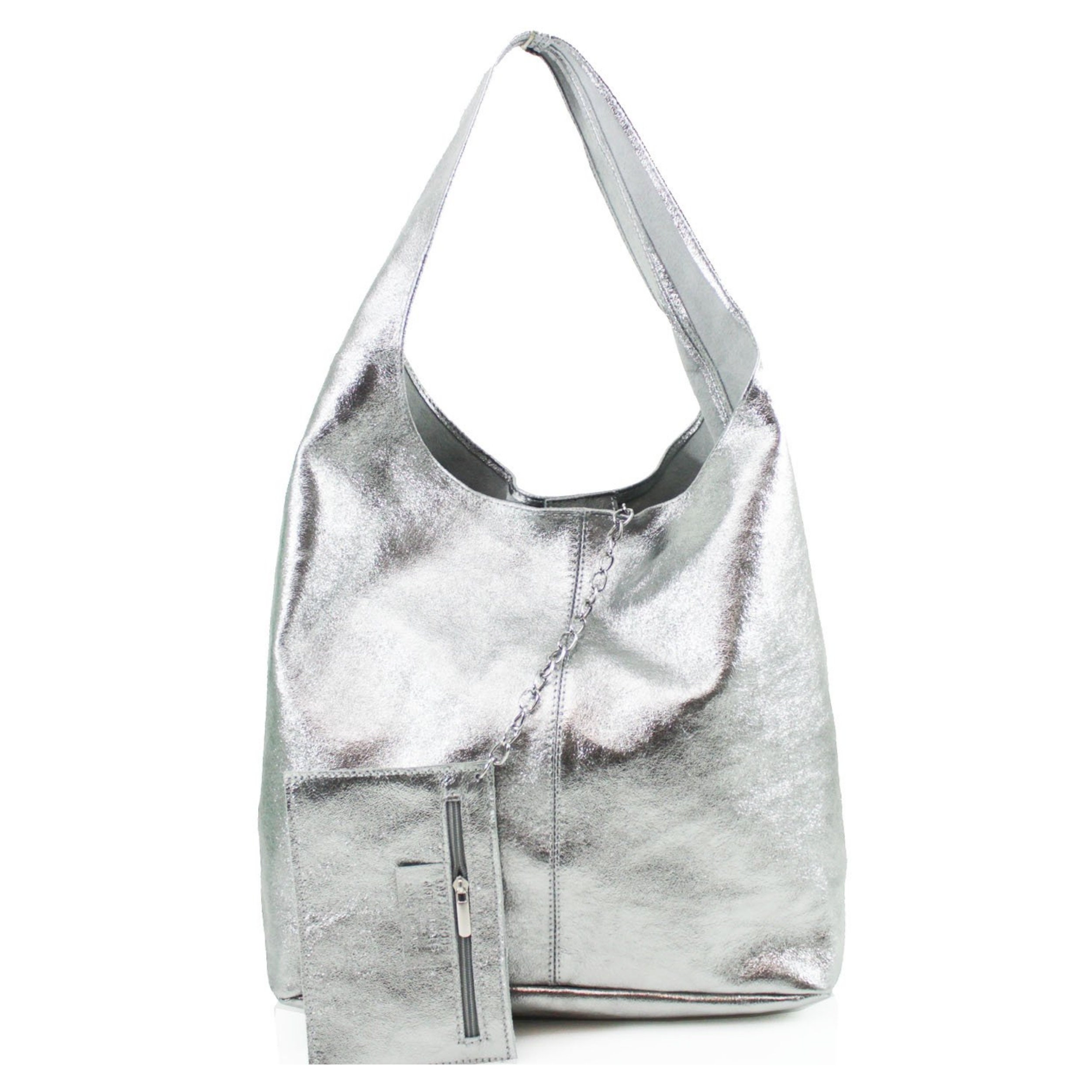 Leather small bag Louis Vuitton Silver in Leather - 23354442