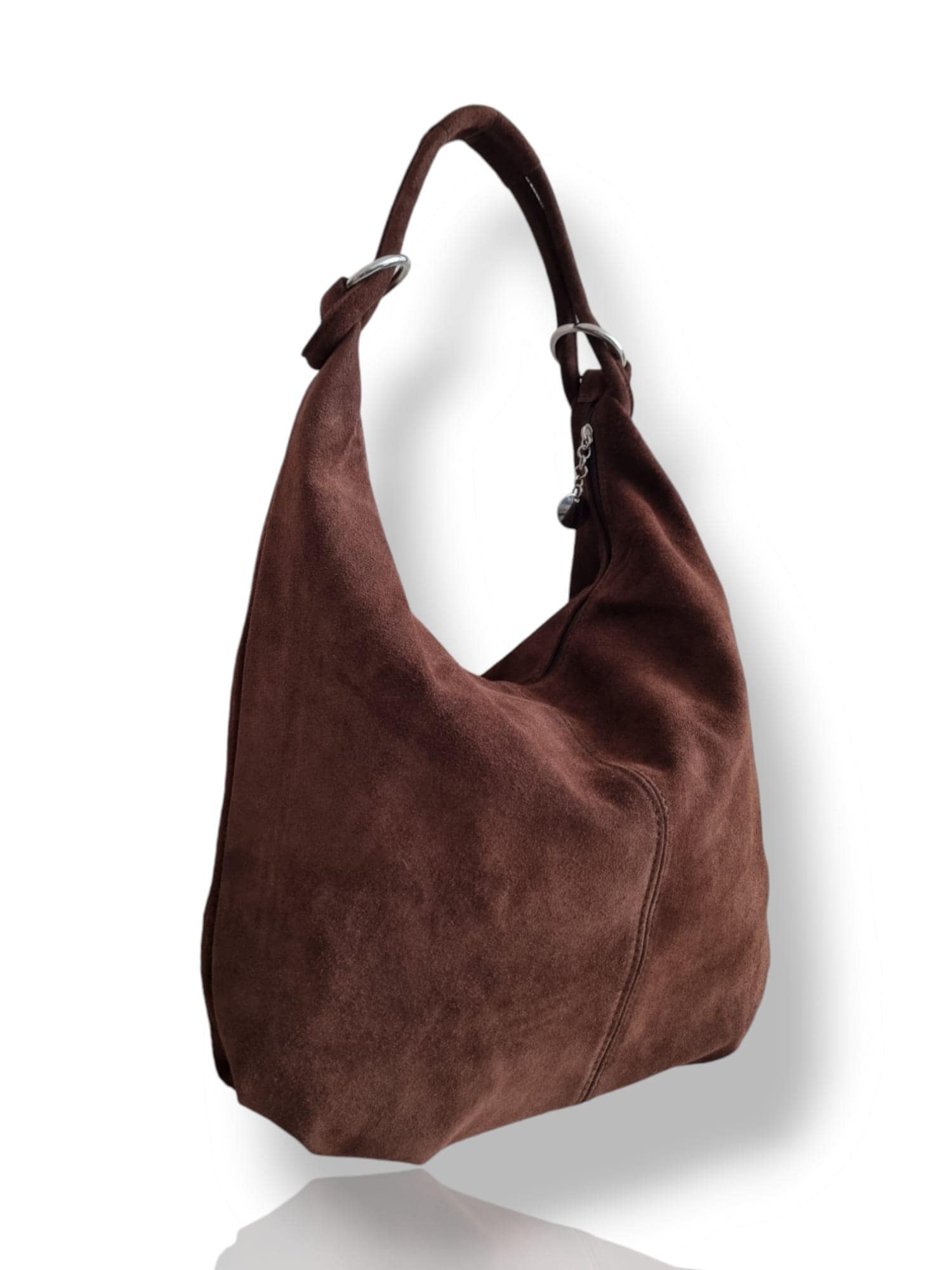 ショルダーバッグ・ポシェット OVHEE Mignon Hobo Shoulder Bag Dark Brown P00000RS Real Suede Leather Hobo Bag: Chocolate Brown Slouch Tote - Etsy