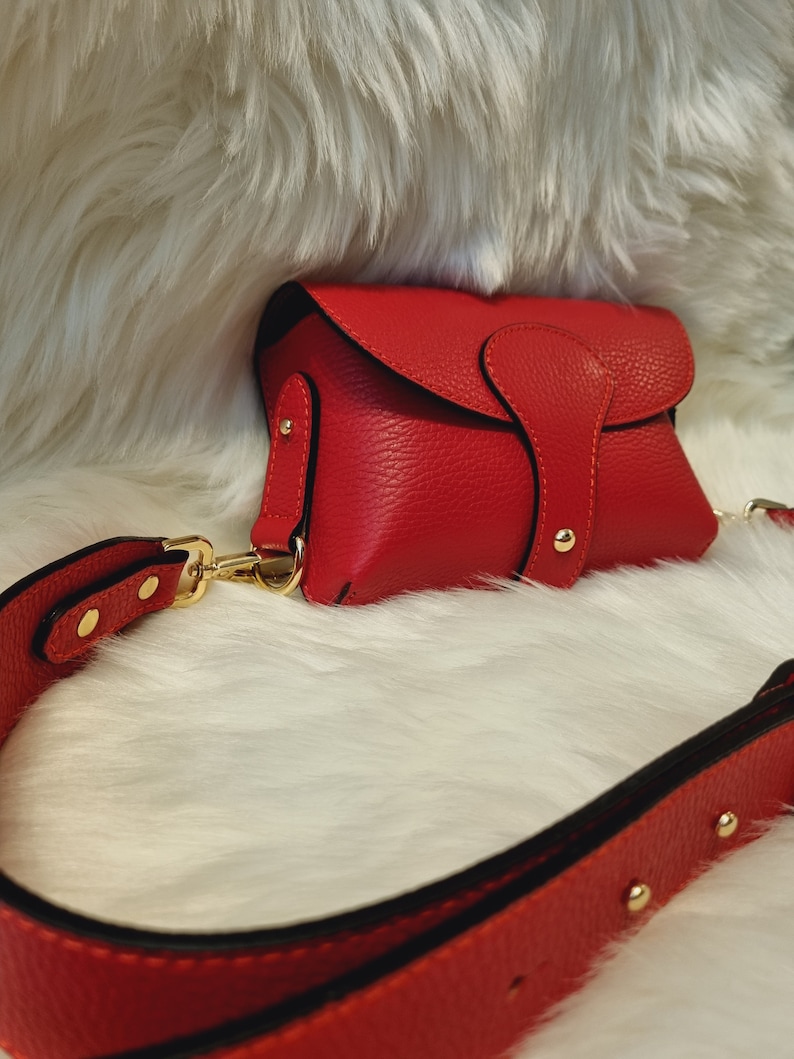 Real Leather Red Bag Red Crossbody Bag Red Shoulder Bag Red Party Bag