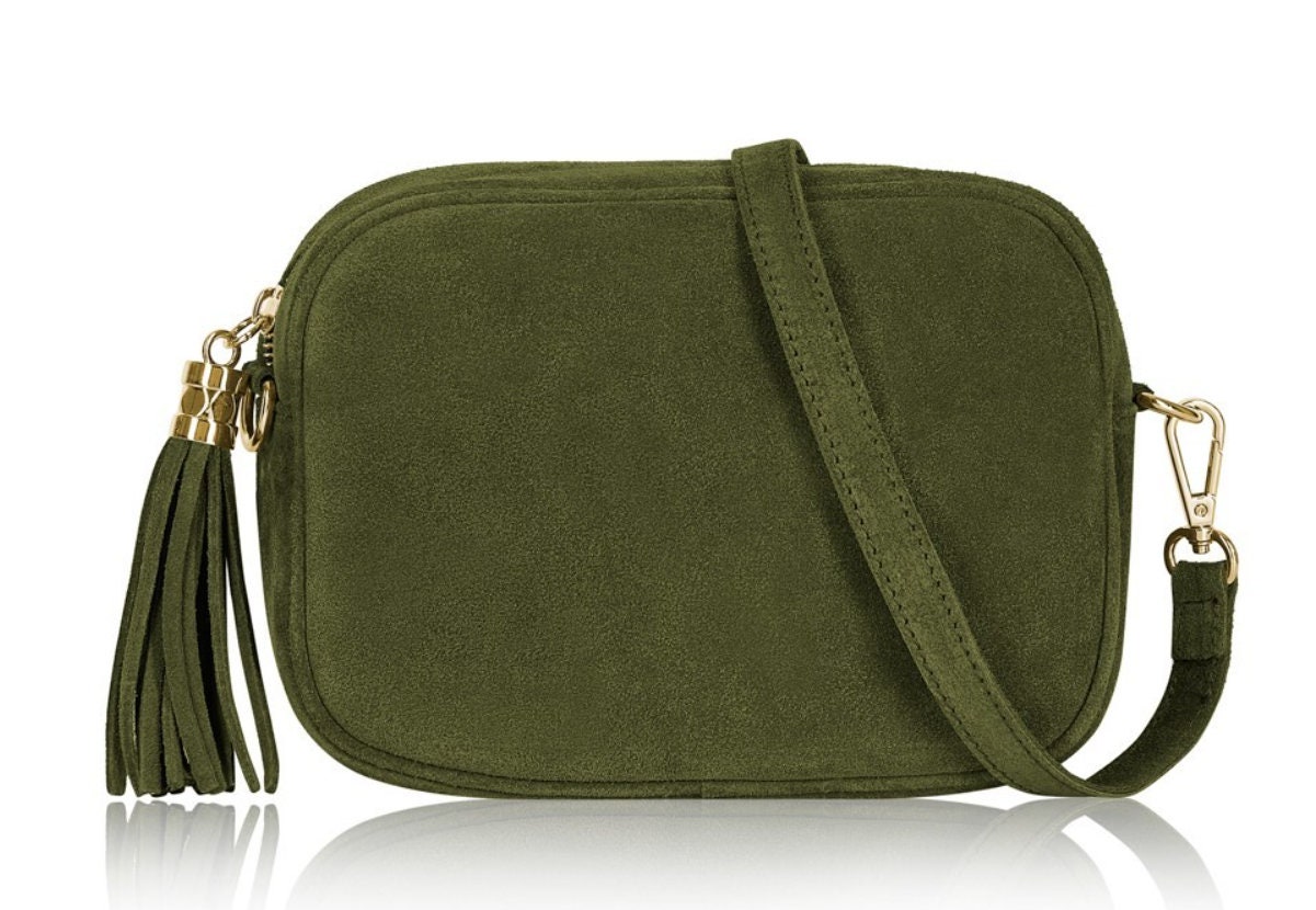 OLEO - Olive Green Suede Bag