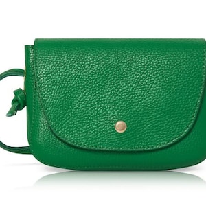 Echt Leder Grün Crossbody Tasche Grün Schultertasche Grün Designer Style Bag Mit Lederriemen -Gold Hardware