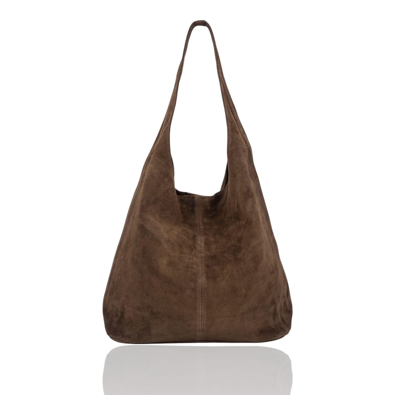 Unstructured Bags Suede Leather Oversize Hobo Bag: Dark Brown Slouch Tote Bag - Etsy