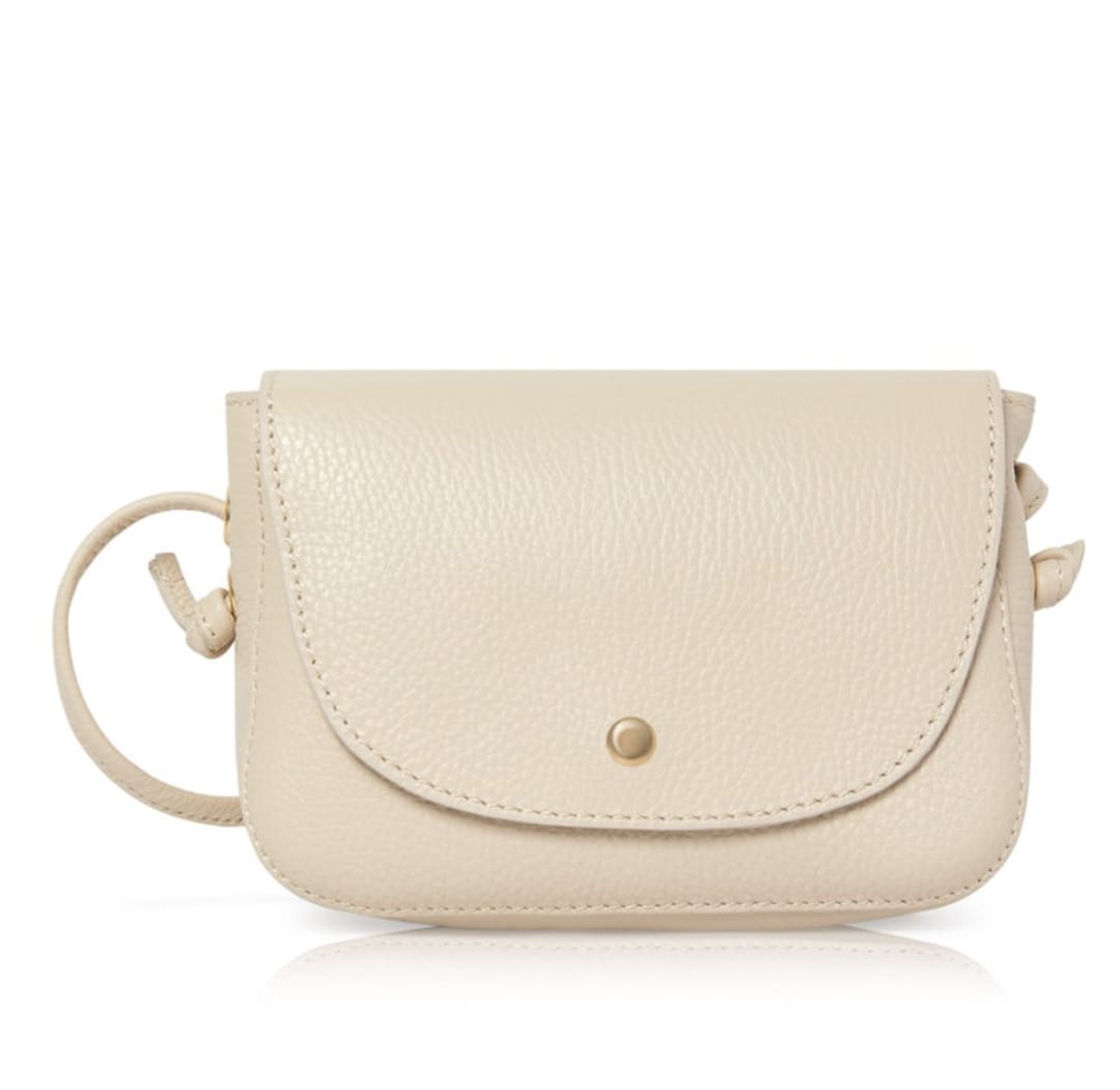 Real Leather Cream Crossbody Bag Cream Shoulder Bag Cream Designer