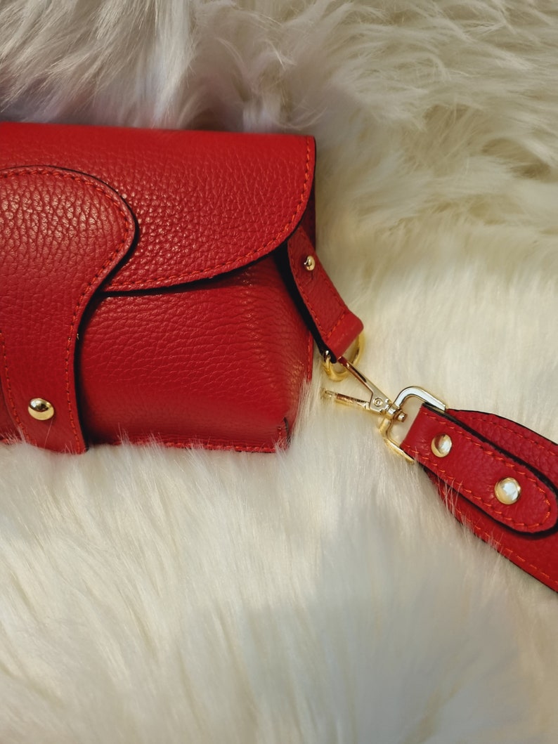 Real Leather Red Bag Red Crossbody Bag Red Shoulder Bag Red Party Bag