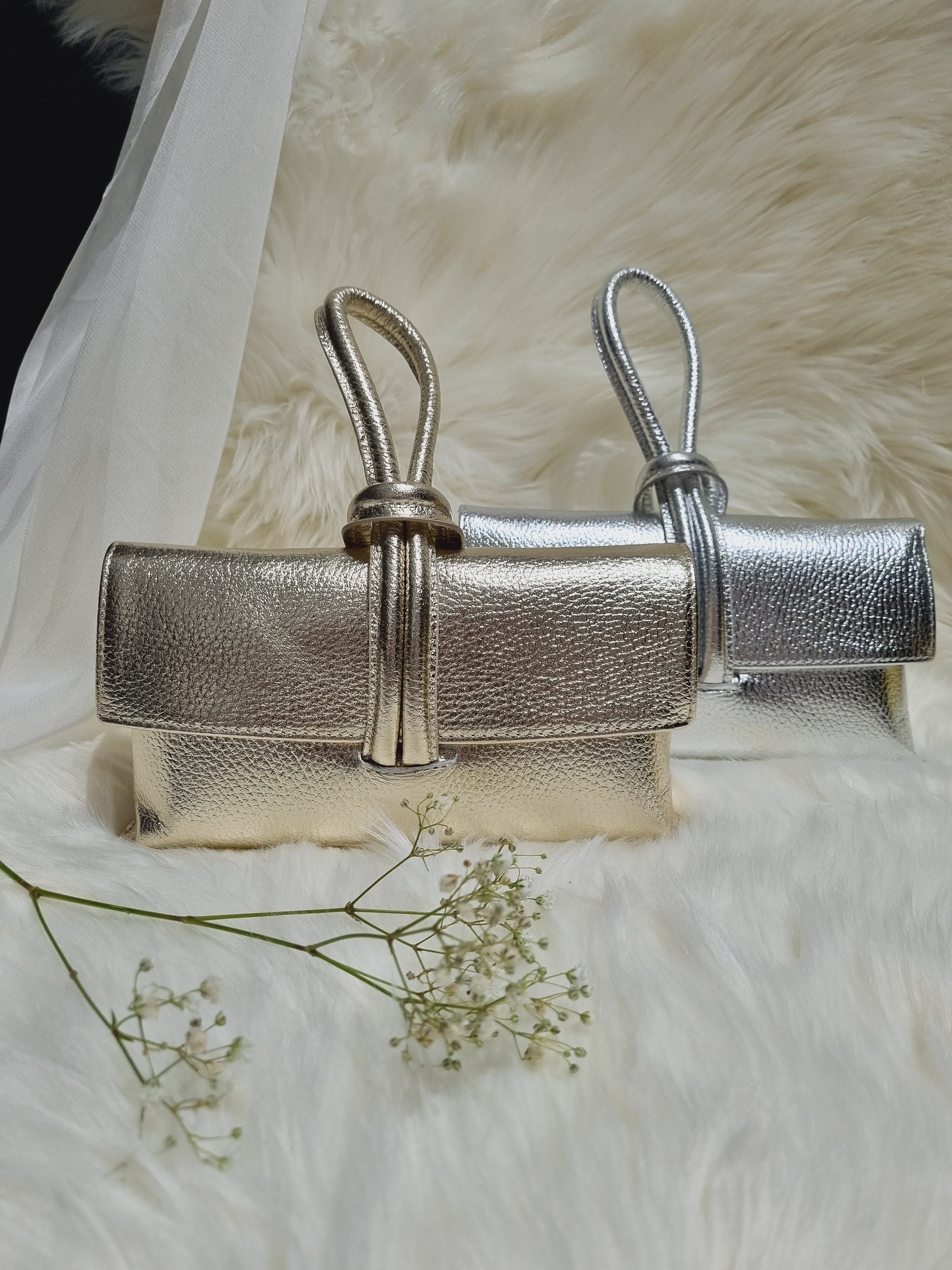 Silver clutch top bag uk
