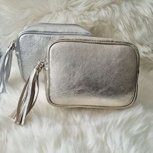 Leder Quaste Tasche Silber Quaste Umhängetasche Gold Schultertasche Partytasche mit langen Lederriemen Taschen für ihre Jahrestag Geschenke