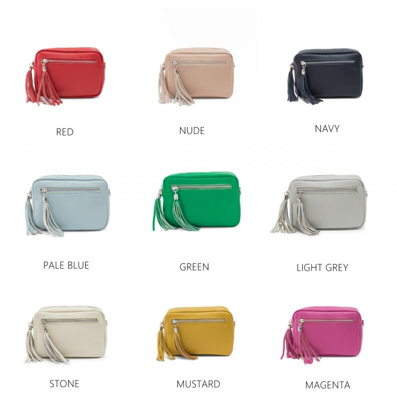 Real Leather Crossbody Bag Tassel Bag Shoulder Bag With Detachable