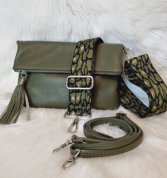 Khaki green clutch bag sale