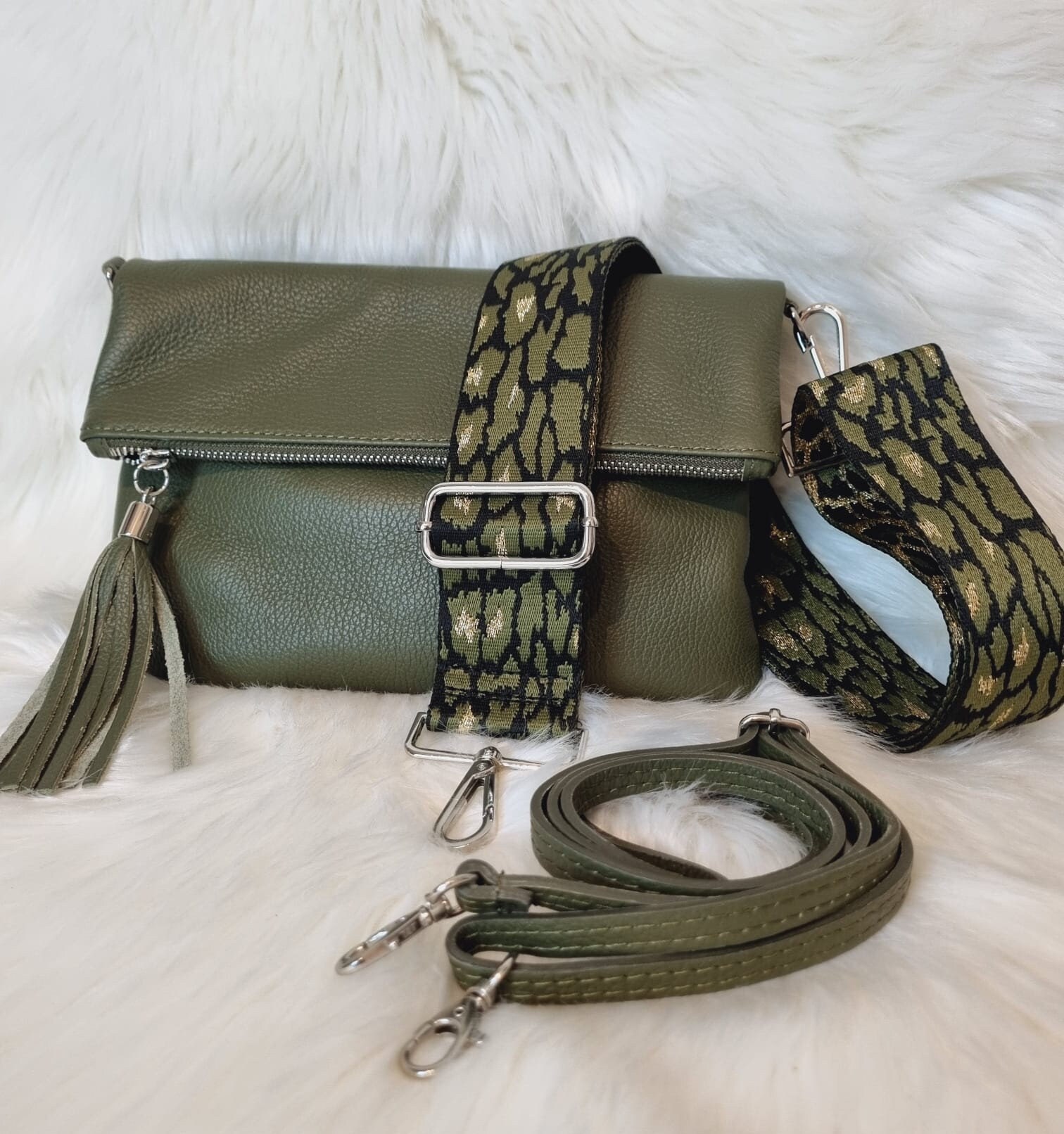 Mini Green Studded Purse for women Crossbody Bags Carteras de Mujer Army  Olive