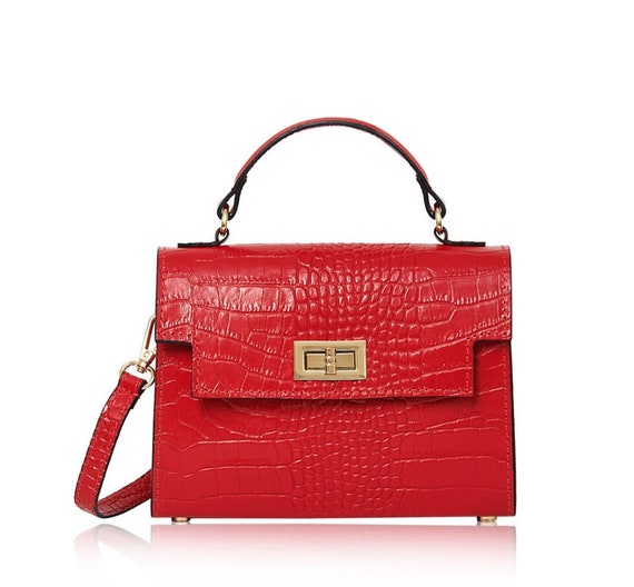 Real Leather Red Crossbody Bag Red Shoulder Bag Red Designer Style Bag Red Grab Handle Bag With Detachable Strap gold Hardware Etsy UK