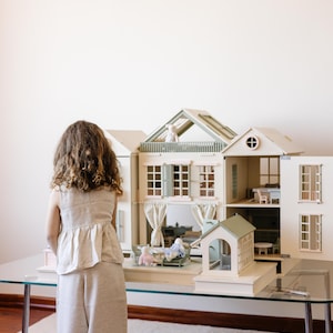 Handmade Wooden Dollhouse- House of Palm Beach- Luxury Dollhouse for Kids- Heirloom Wooden Toy - Summer Dreamhouse Gift Idea