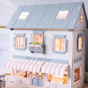 Handmade Wooden Dollhouse - House of Rome | The Perfect Birthday Gift - Educational Toy with Furniture & Textiles