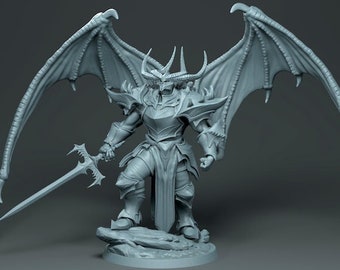 Dark God  - Demon - Warrior - Dinoworld - 32 mm Heroic miniature - D&D - Pathfinder - Tabletop RPG