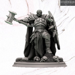 Paladin - Invictus - Miniature - D&D - Pathfinder - Tabletop RPG - Stormborn Collectible - Ready to paint - Clerc - Human - Figurine Model