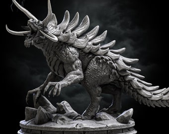 Tarrasque Fantasy Monster Roleplaying Game Miniature Tarrasque Resin Model 3d print TTRPG Creature for D&D or Pathfinder role play figurine