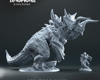 Ceratops Kaiju - Monster - Tarrasque - Primitive Creature -  Dinoworld - Huge miniature - D&D - Pathfinder - Tabletop RPG