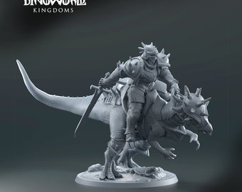 Sergant Pachylosaurus - Mounted Warrior - Fighter -  Dinoworld - 32 mm miniature - D&D - Pathfinder - Tabletop RPG