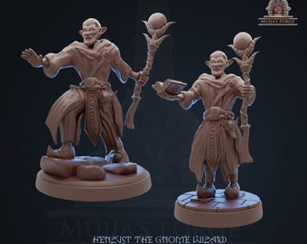 Wizard - 32 mm miniature - Wizard Tikerer & automatons - Mujja's Forge - TTRPG - Dnd