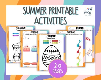 Summer Activities for Kids: 20 Printable Pages (Digital Download)