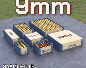 Digital STL file 9mm Ammo Box, 3D Printable DBOX Ammunition Storage