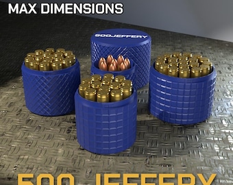 Digital STL file .500 Jeffery Rimless Ammo Box, 3D Printable CBOX Ammunition Storage