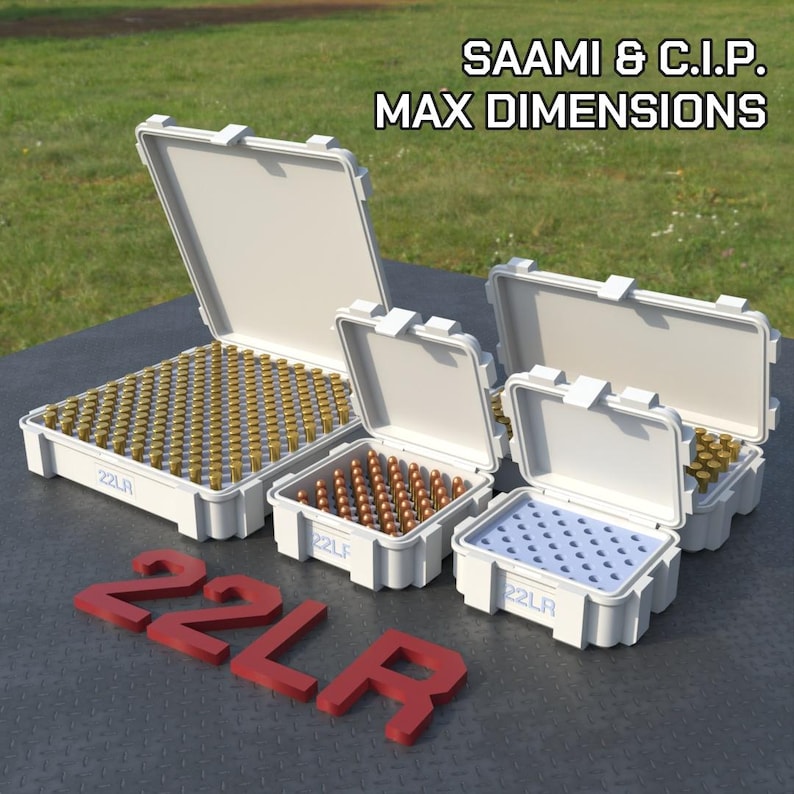 Plik cyfrowy STL 22 LR Ammo Box, drukowany w 3D schowek na amunicję ABOX, 22 Long Rifle zdjęcie 1