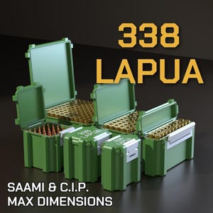 Digital STL file 338 Lapua Ammo Box, 3D Printable SBOX Ammunition Storage