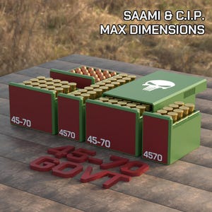 Digital STL file 45-70 Govt Ammo Box, 3D Printable BBOX Ammunition Storage