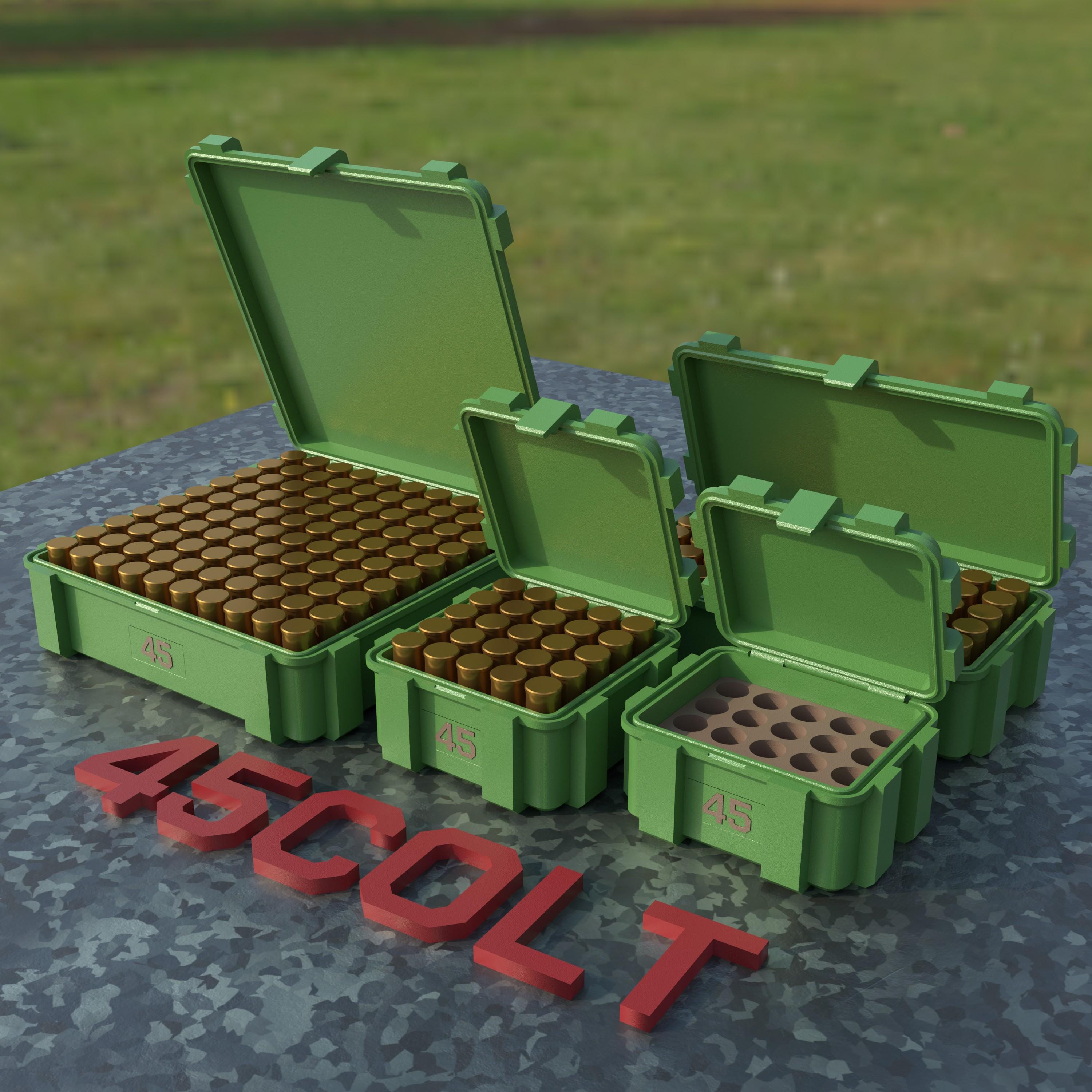 Digital STL file ABOX Ammo box 45 Colt ammunition storage ammo crate 45colt