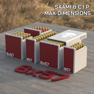 Digital STL file 8x57 mm Mauser Ammo Box, 3D Printable BBOX Ammunition Storage