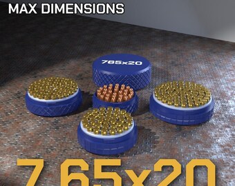 Digital STL file 32 French Ammo Box, 3D Printable CBOX Ammunition Storage, 7.65×20mm Long