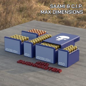 Archivo digital STL de caja de munición para Bushmaster 450, caja de almacenamiento de munición BBOX imprimible en 3D