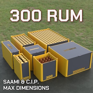 Digital STL file 300 RUM Ammo Box, 3D Printable DBOX Ammunition Storage