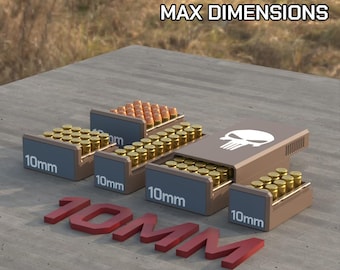 Digital STL file 10mm Ammo Box, 3D Printable BBOX Ammunition Storage