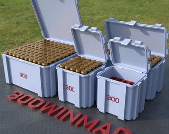 Digital STL file ABOX Ammo box 300 WIN Mag ammunition storage ammo crate 300 win