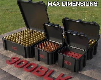 Digital STL file 300 BLK Ammo Box, 3D Printable ABOX Ammunition Storage, 300blk Blackout