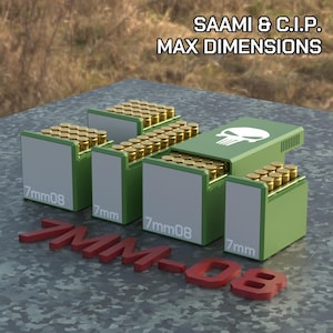 Digital STL file 7mm-08 Remington Ammo Box, 3D Printable BBOX Ammunition Storage