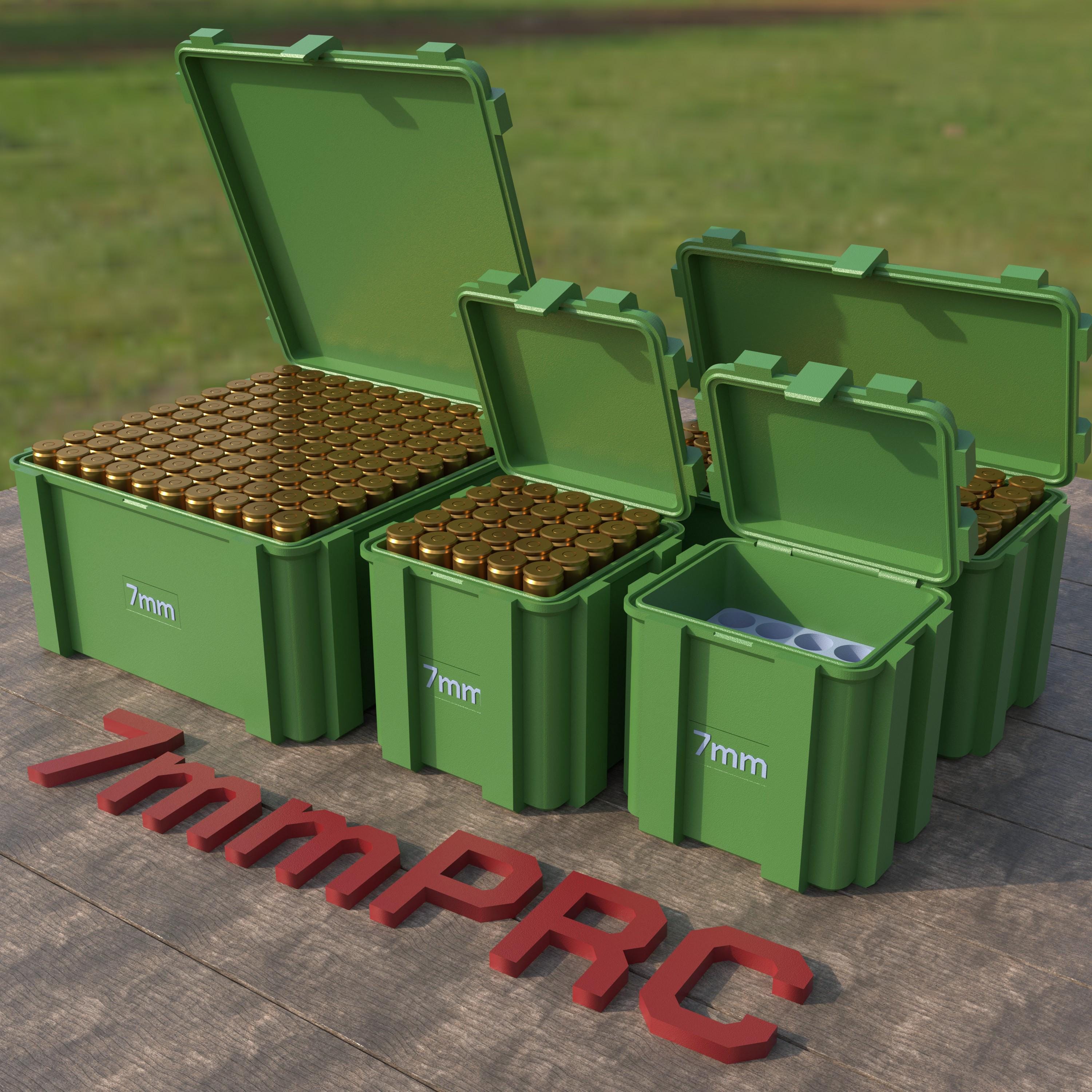 Digital STL file ABOX Ammo box 7mm PRC ammunition storage ammo crate 7mm prc