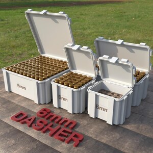 Digital STL file ABOX Ammo box 6mm Dasher ammunition storage ammo crate 6mm