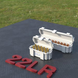 Plik cyfrowy STL 22 LR Ammo Box, drukowany w 3D schowek na amunicję ABOX, 22 Long Rifle zdjęcie 4