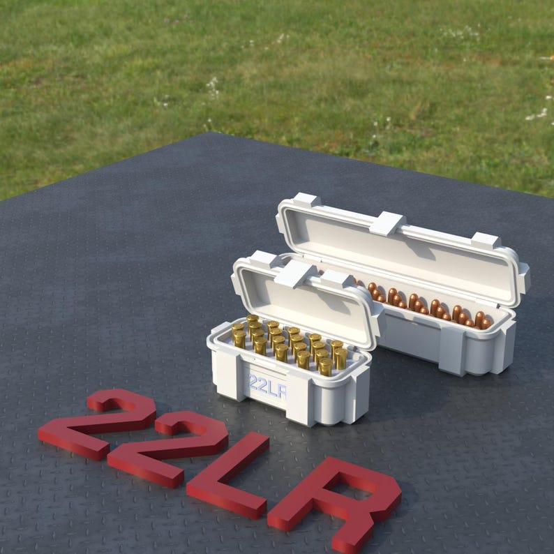 Plik cyfrowy STL 22 LR Ammo Box, drukowany w 3D schowek na amunicję ABOX, 22 Long Rifle zdjęcie 4