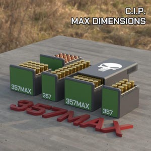 Digital STL file .357 Remington Maximum Ammo Box, 3D Printable BBOX Ammunition Storage, 357 Max