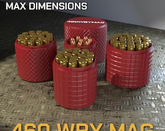 Digital STL file .460 Weath. Mag. Ammo Box, 3D Printable CBOX Ammunition Storage, 460 Wby Mag