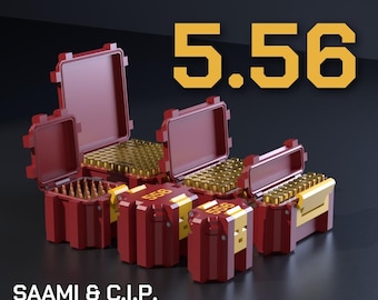 Digital STL file 5.56 Ammo Box, 3D Printable SBOX Ammunition Storage, 556 NATO