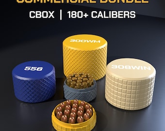 Ammo Box Bundle CBOX - Commercial License, 180+ Calibers, STL and 3MF Files to 3D Print and Sell
